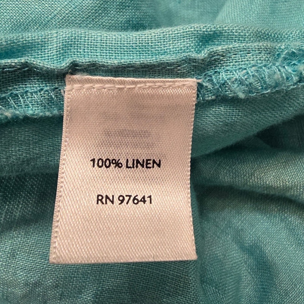 J Jill 100% Linen M Button Up Shirt Coastal Grandmother Quiet Luxury Minimalist - Picture 7 of 7